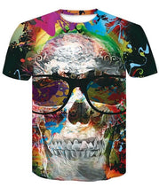 Load image into Gallery viewer, Skull Poker Print Men T-shirt 3D