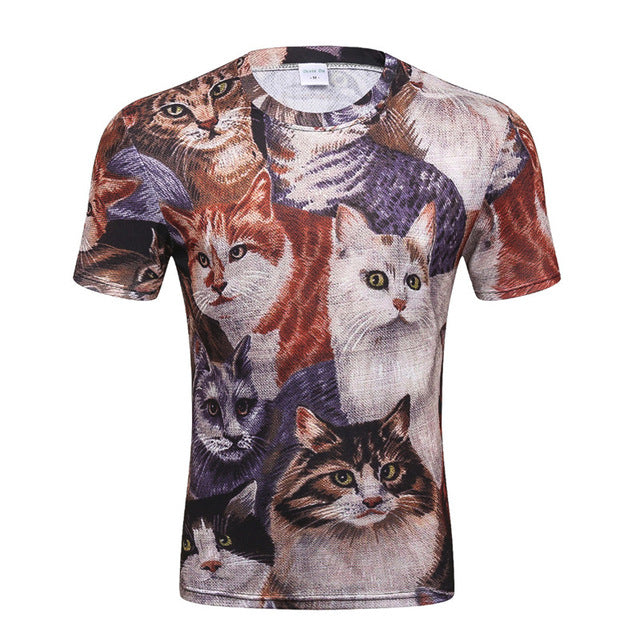 Funny Print Flash cat  T-shirt