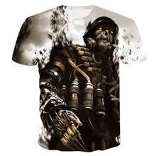 Load image into Gallery viewer, Skull Poker Print Men T-shirt 3D