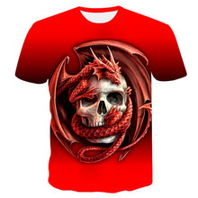 Load image into Gallery viewer, Skull Poker Print Men T-shirt 3D