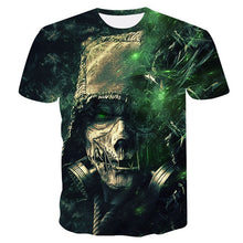 Load image into Gallery viewer, Skull Poker Print Men T-shirt 3D