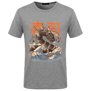 Great Sushi Dragon Print T Shirt