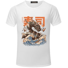 Load image into Gallery viewer, Great Sushi Dragon Print T Shirt