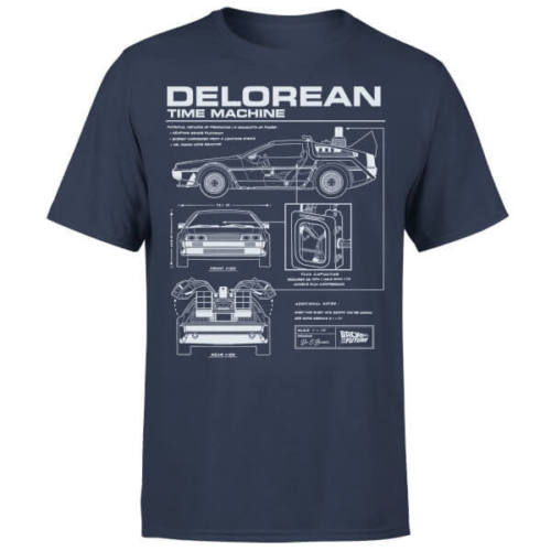 Back To The Future DeLorean Schematic T-Shirt