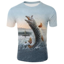 Load image into Gallery viewer, funny fish pattern printed t-shirt