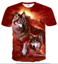 Load image into Gallery viewer, Flame Wolf Print 3D Series T-Shirt Men's
