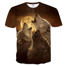 Load image into Gallery viewer, Flame Wolf Print 3D Series T-Shirt Men's