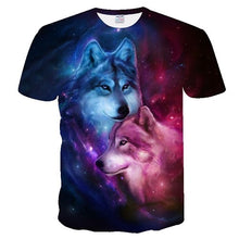 Load image into Gallery viewer, Flame Wolf Print 3D Series T-Shirt Men's