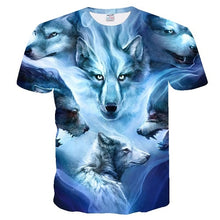 Load image into Gallery viewer, Flame Wolf Print 3D Series T-Shirt Men's
