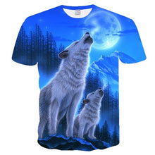 Load image into Gallery viewer, Flame Wolf Print 3D Series T-Shirt Men's