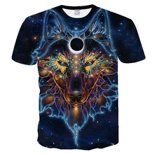Load image into Gallery viewer, Flame Wolf Print 3D Series T-Shirt Men's