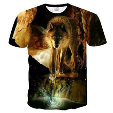 Load image into Gallery viewer, Flame Wolf Print 3D Series T-Shirt Men's