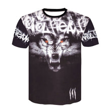 Load image into Gallery viewer, Wolf 3D Print Cool T-shirt Men