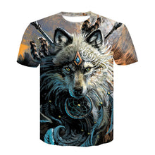 Load image into Gallery viewer, Wolf 3D Print Cool T-shirt Men