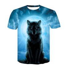 Load image into Gallery viewer, Wolf 3D Print Cool T-shirt Men