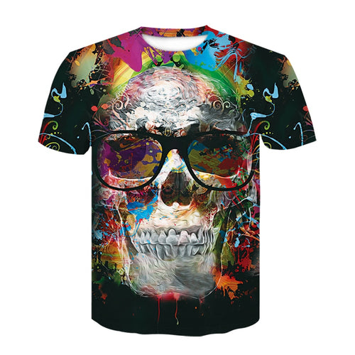 Skull  Print MenT-shirt 3D