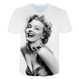 3D Printedl Marilyn Monroe Printed T Shirt