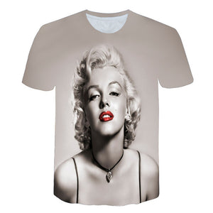 3D Printedl Marilyn Monroe Printed T Shirt