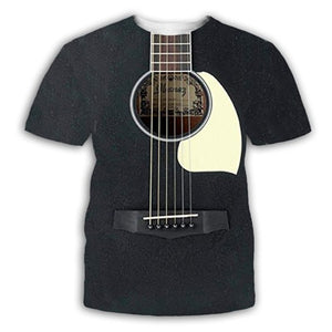 Guitar Art Musical İnstrument Printing T-Shirt