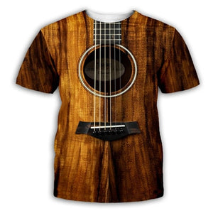 Guitar Art Musical İnstrument Printing T-Shirt